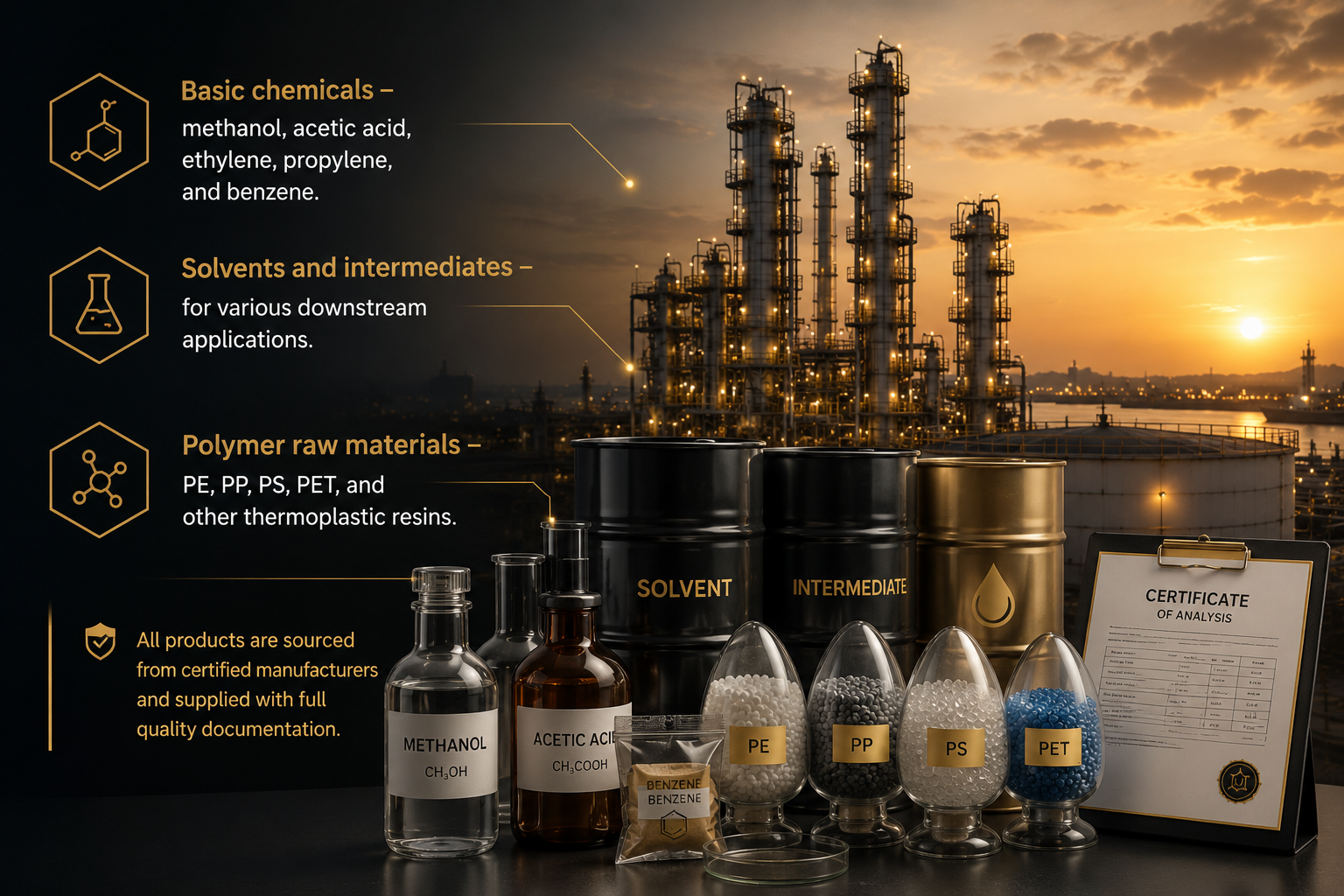 Petrochemical chemicals and intermediates